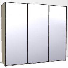 Callisto Plus 250cm Wide 3 doors 3 mirrored doors Plain Front Wooden and Mirrored Doors