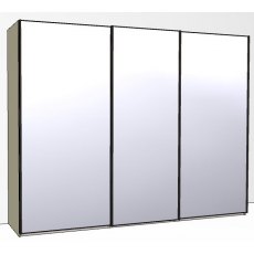 Callisto Plus 280cm Wide 3 doors 3 mirrored doors Plain Front Wooden and Mirrored Doors