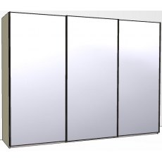 Callisto Plus 300cm Wide 3 doors 3 mirrored doors Plain Front Wooden and Mirrored Doors