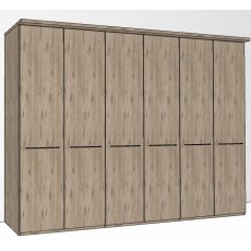 Durban Hinged-door wardrobe with Cornice /  6 Door