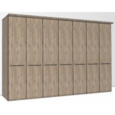 Durban Hinged-door wardrobe with Cornice /  7 Door