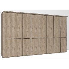 Durban Hinged-door wardrobe with Cornice / 8 Door