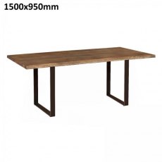 Forest Collection 150 x 95cm (Charcoal Oiled) With "U" Styled Metal Leg Dining Table