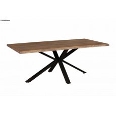 Forest Collection 150 x 95cm (Charcoal Oiled) With Spider Metal Leg Dining Table