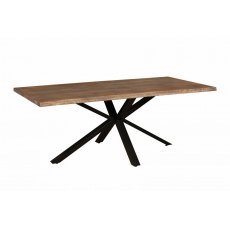 Forest Collection 200 x 95cm (Charcoal Oiled) With Spider Metal Leg Dining Table