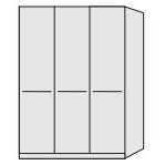 Zambia Hinged-door wardrobe with Cornice / 3 Door