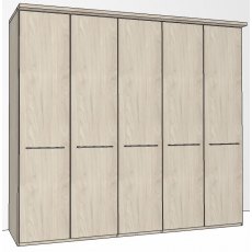 Zambia Hinged-door wardrobe with Cornice / 5 Door