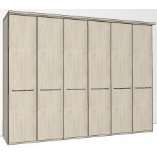 Zambia Hinged-door wardrobe with Cornice /  6 Door