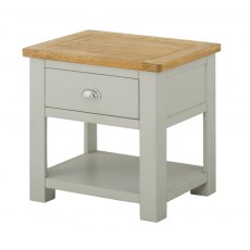 Tiverton Lamp Table With Drawer - Stone