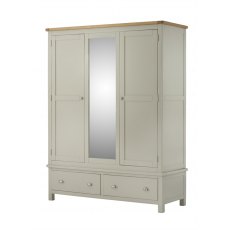 Tiverton Bedroom Triple Wardrobe - Stone