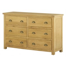 Tiverton Bedroom 6 Drawer Chest - Oak