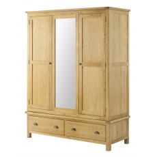 Tiverton Bedroom Triple Wardrobe - Oak