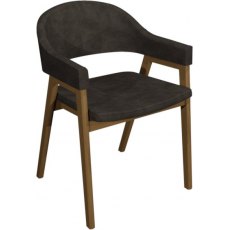 Cambridge Rustic Upholstered Arm Chair in a Dark Grey Fabric