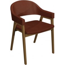 Cambridge Rustic Upholstered Arm Chair in a Rust Velvet Fabric