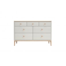 Larvik Bedroom Collection  Cashmere and Oak 7 Drawer Wide Chest