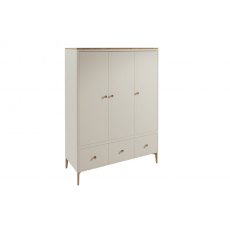 Larvik Bedroom Collection Cashmere and Oak 3 Door Wardrobe