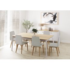 Larvik Dining Collection Dining Table 90cm Square Cashmere & Oak