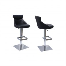 Volterra Black Faux Leather Bar Stool