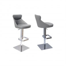 Volterra Grey Faux Leather Bar Stool