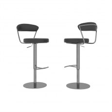 Orta Grey Faux Leather Bar Stool