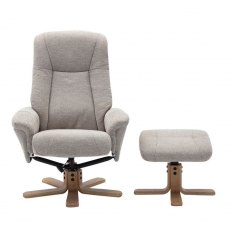 Sedona Swivel Recliner Chair & Footstool / Fabric :-Sand