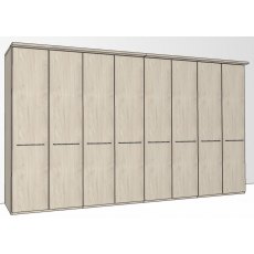 Zambia Hinged-door wardrobe with Cornice / 8 Door