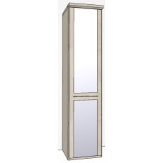 Zambia Hinged-door wardrobe with Cornice / 1 mirrored door RHH