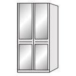 Zambia Hinged-door wardrobe with Cornice / 2 Door 2 mirrored doors