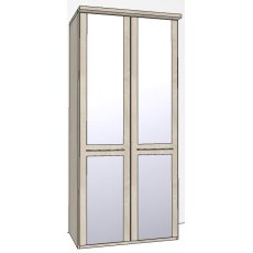 Zambia Hinged-door wardrobe with Cornice / 2 Door 2 mirrored doors