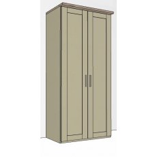 Airedale Oak Top 2 Doors Wardrobe - Plain Doors