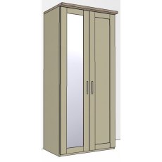Airedale Oak Top 2 Doors Wardrobe - 1 Mirror Door