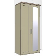 Airedale Oak Top 2 Doors Wardrobe - 1 Mirror Door