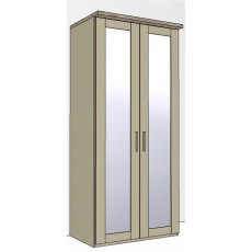 Airedale Oak Top 2 Doors Wardrobe - 2 Mirrored Doors