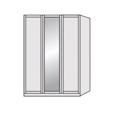 Airedale Oak Top 3 Doors Wardrobe - 1 Mirror Door