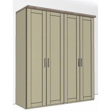 Airedale Oak Top 4 Doors Wardrobe - Plain Doors