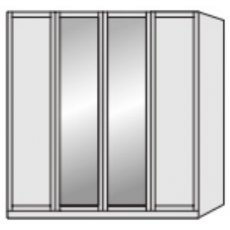 Airedale Oak Top 4 Doors Wardrobe - 2 Mirrored