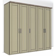 Airedale Oak Top 5 Doors Wardrobe - Plain Doors