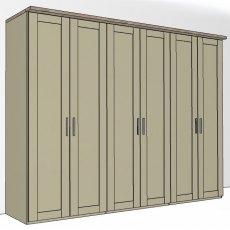 Airedale Oak Top 6 Doors Wardrobe - Plain Doors