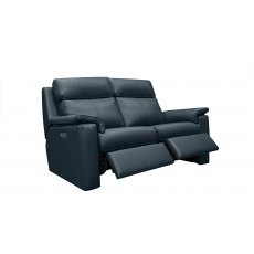 G Plan Ellis Small Sofa Electric Recliner DBL with Headrest and Lumbar with USB Leather - L