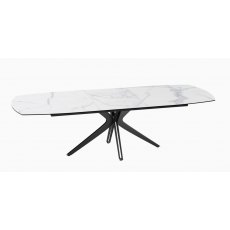Vancouver Extending Dining Table Matt Marble 200/260- Black lacquered steel legs