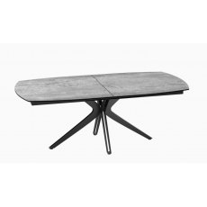 Vancouver Extending Dining Table 200/260- Silver - Black lacquered steel legs