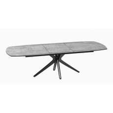 Vancouver Extending Dining Table 200/260- Silver - Black lacquered steel legs