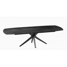 Vancouver Extending Dining Table 200/260- Titanium -Black lacquered steel legs