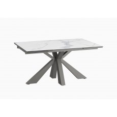 Ottawa Extending Dining Table 150/230 - Matt Marble - Grey lacquered steel legs