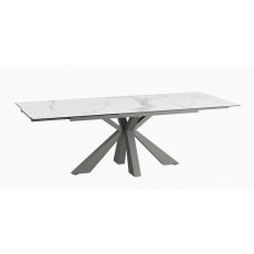 Ottawa Extending Dining Table 150/230 - Matt Marble - Grey lacquered steel legs