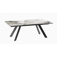 Grand Ontario Extending Dining Table 200/300 - Doro Marble - Black lacquered steel legs