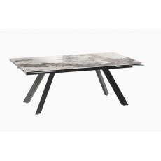 Grand Ontario Extending Dining Table 200/300 Calcatta Marble Black lacquered steel legs