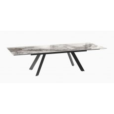 Grand Ontario Extending Dining Table 200/300 Calcatta Marble Black lacquered steel legs