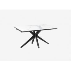 Influence Extending Dining Table 150/230 - Matt Marble -Black lacquered steel legs