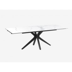 Influence Extending Dining Table 150/230 - Matt Marble -Black lacquered steel legs